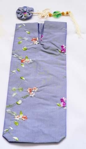 Wine Bottle Silk Bag - Lavender